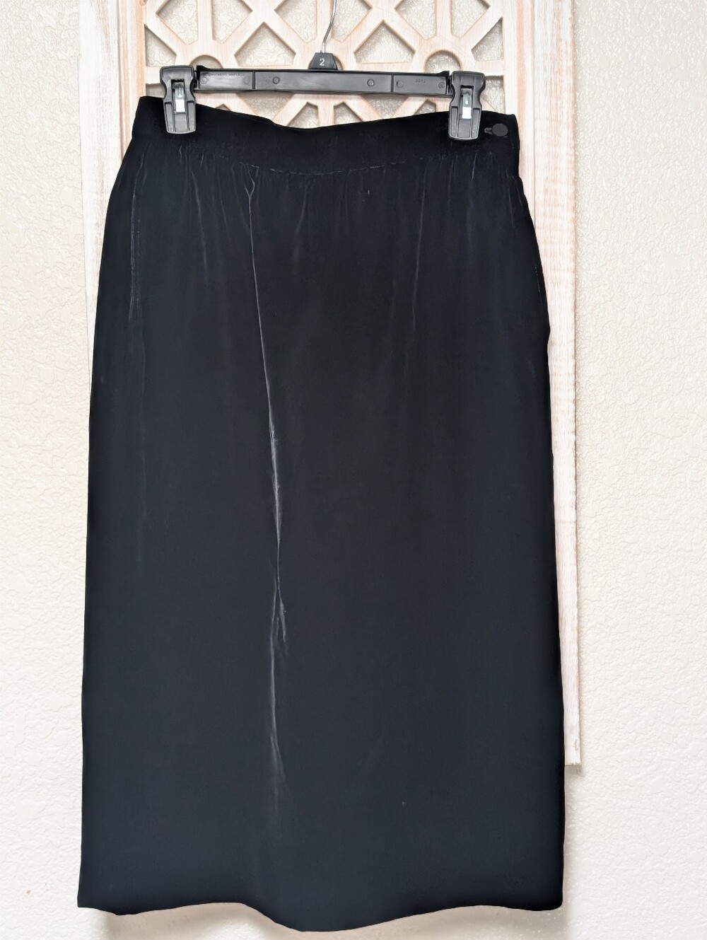Vintage Emanuel Ungaro Parallele Paris Pencil Skirt Midi Size 12 Black Velvet